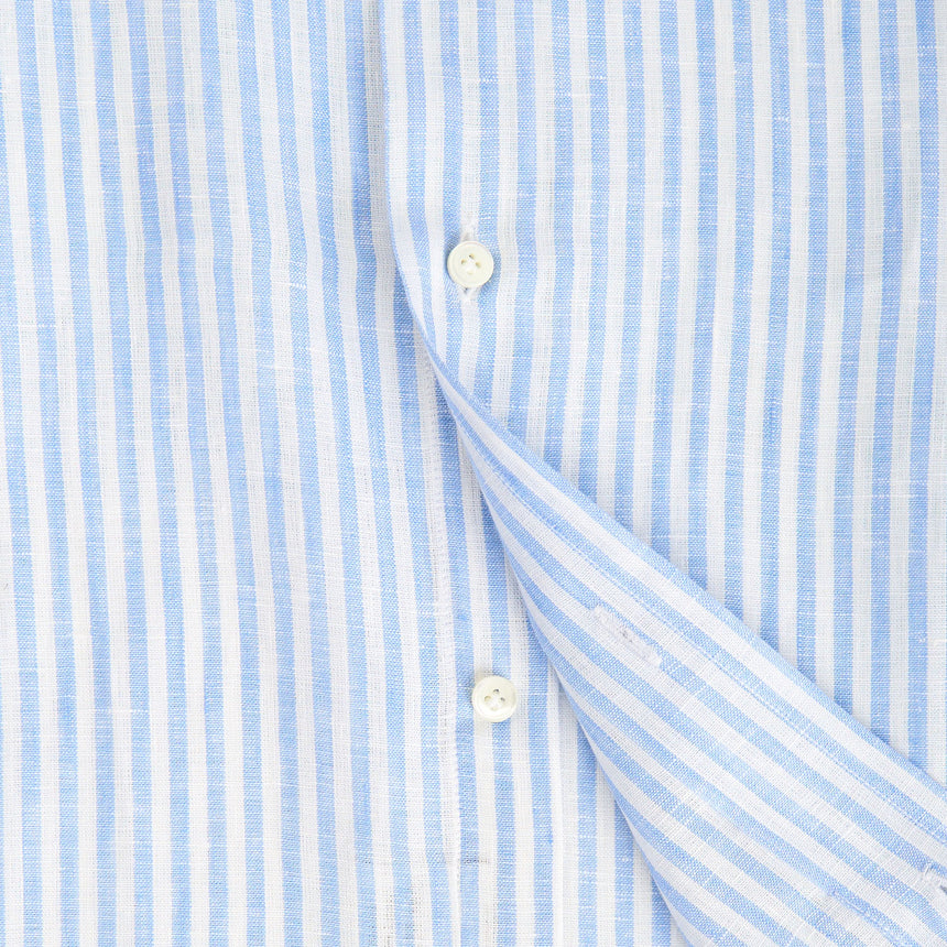 CAMICIA IN LINO BIANCA E AZZURRA