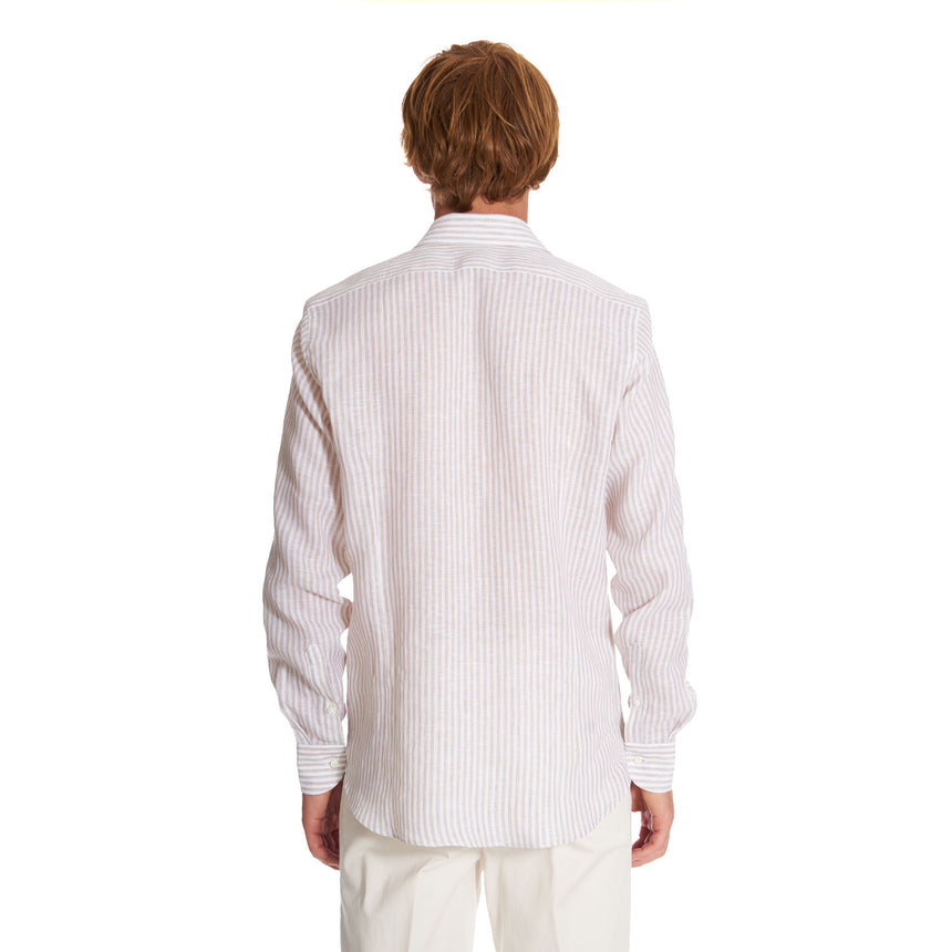 CAMICIA IN LINO BIANCA E BEIGE