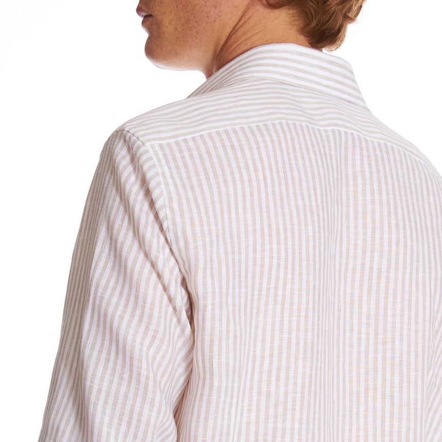 CAMICIA IN LINO BIANCA E BEIGE