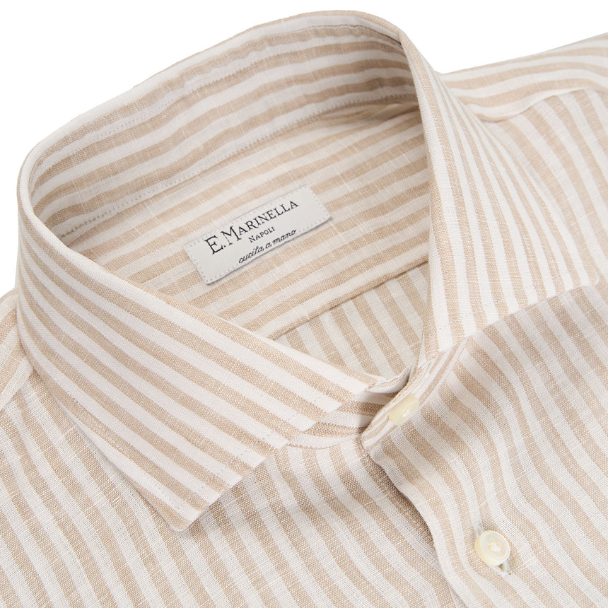 CAMICIA IN LINO BIANCA E BEIGE
