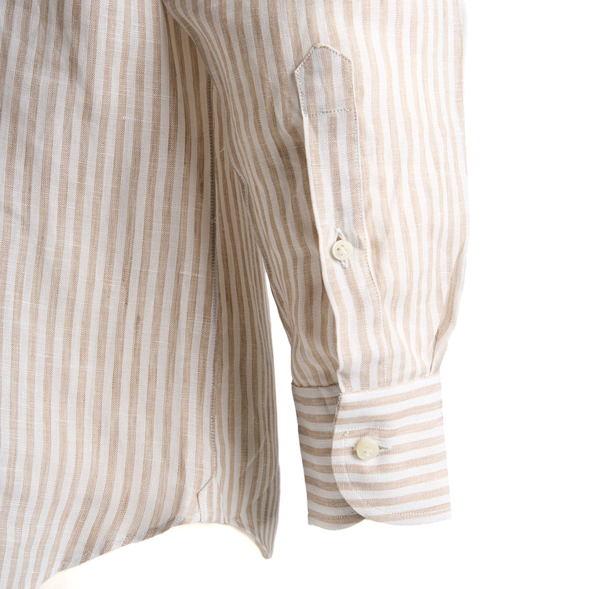 CAMICIA IN LINO BIANCA E BEIGE