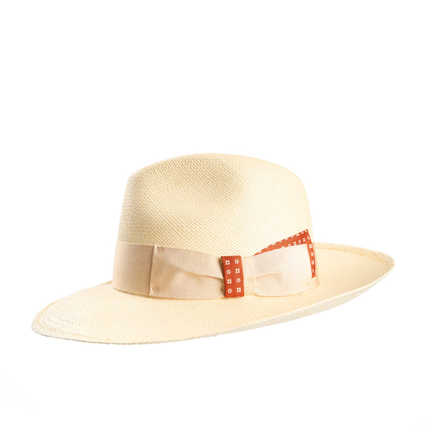 PANAMA AMEDEO MODEL WITH ORANGE SILK DETAILS - 55 cm