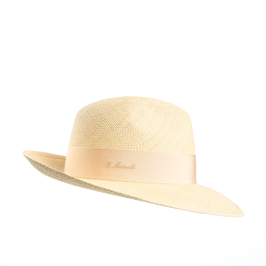 PANAMA AMEDEO MODEL WITH ORANGE SILK DETAILS - 55 cm