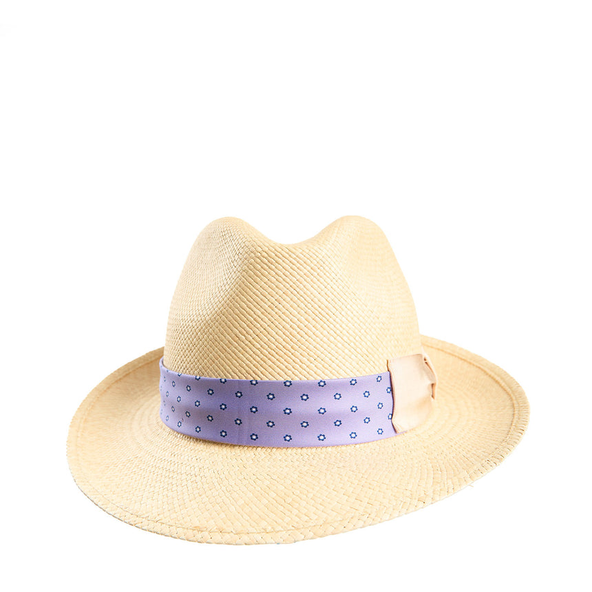 PANAMA FEDERICO MODEL WITH LILAC SILK BAND - 55 cm