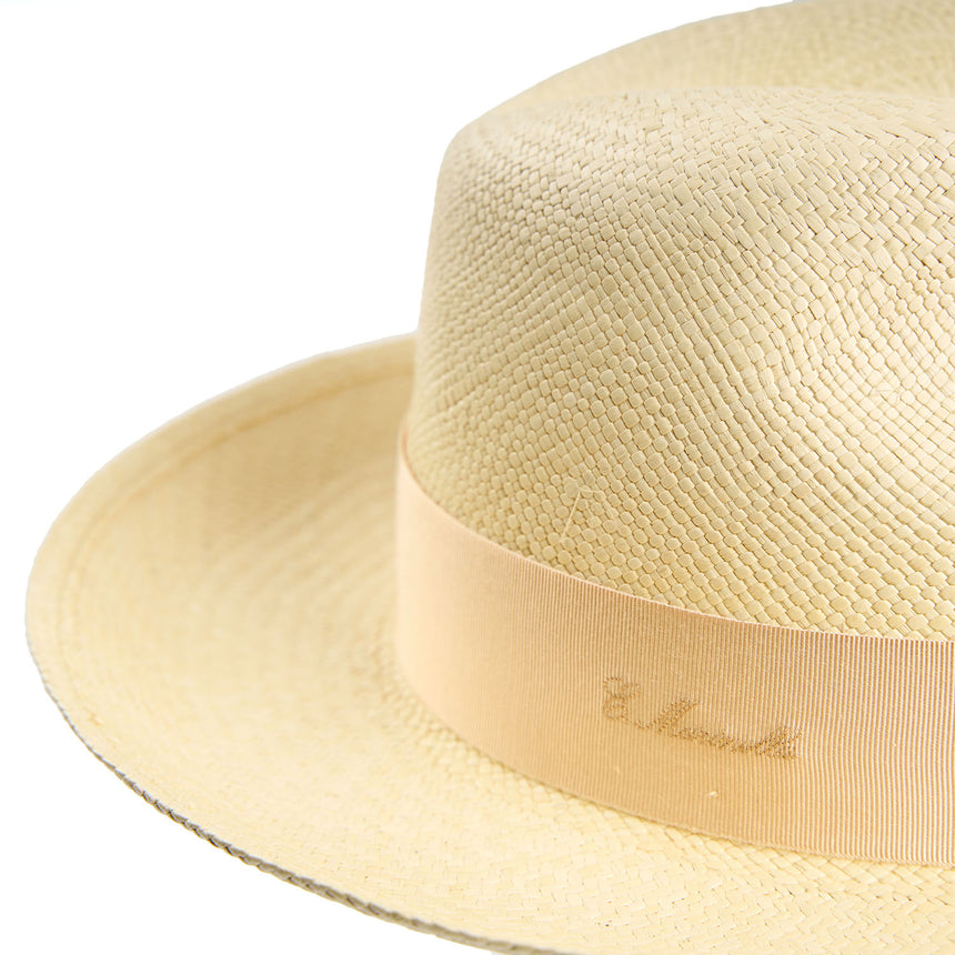 PANAMA AMEDEO MODEL WITH PINK SILK DETAILS - 58 cm