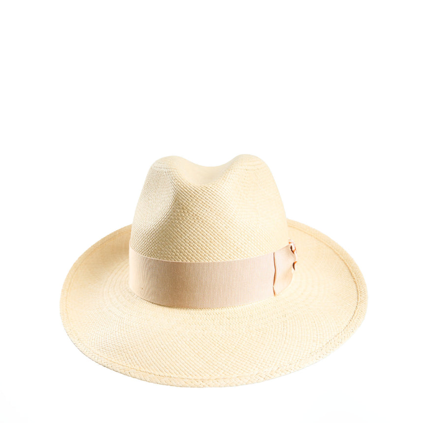 PANAMA MODELLO AMEDEO CON DETTAGLI SETA ARANCIONE, 56 cm