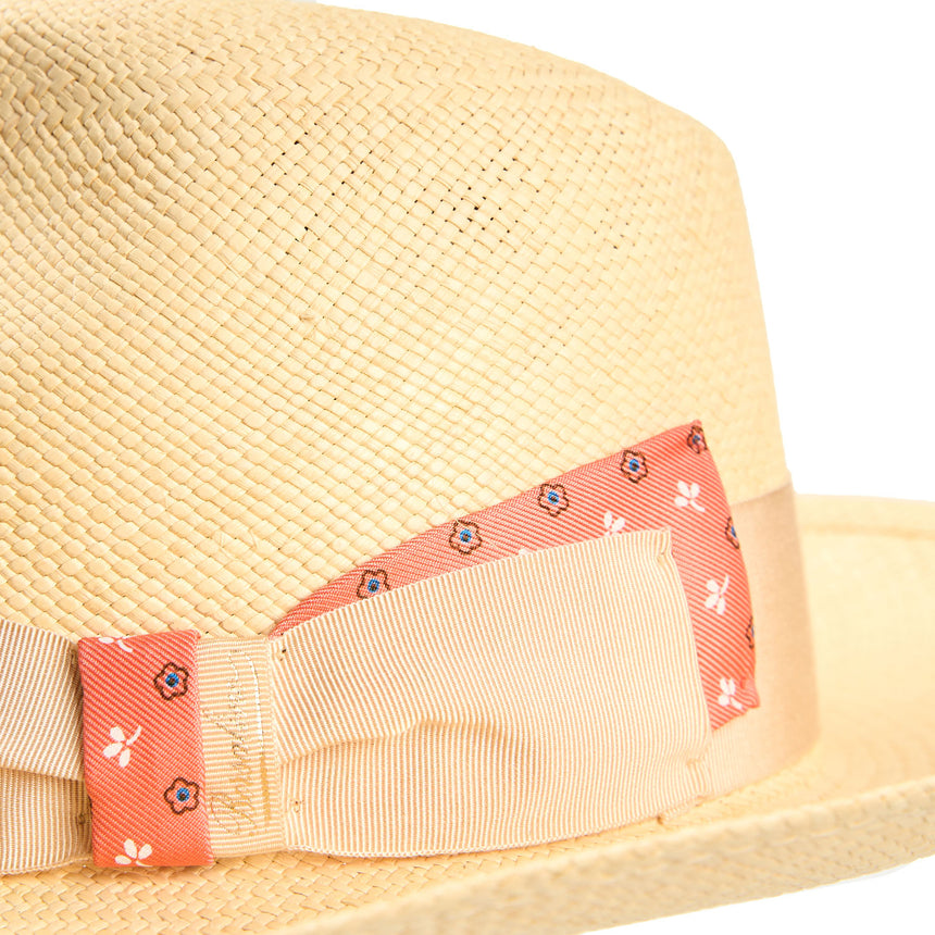 PANAMA AMEDEO MODEL WITH ORANGE SILK DETAILS ON BOW AND BAND, 55 CM