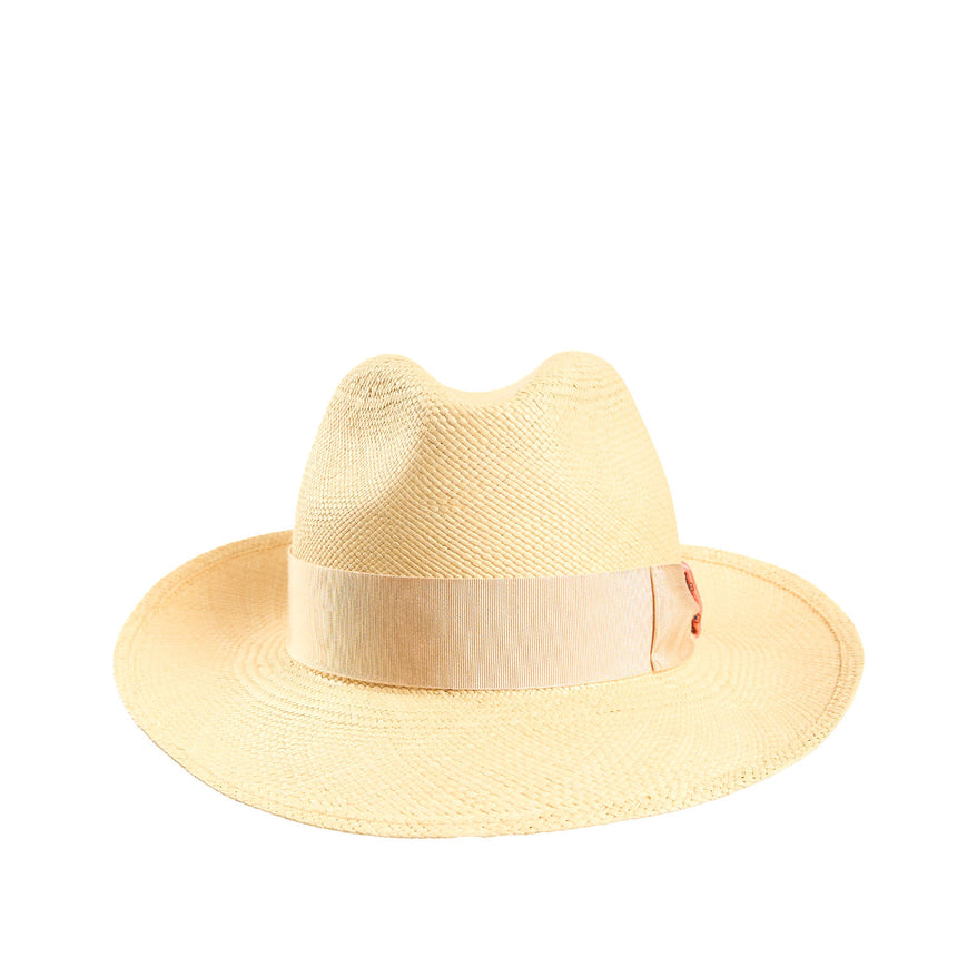 PANAMA AMEDEO MODEL WITH ORANGE SILK DETAILS ON BOW AND BAND, 55 CM