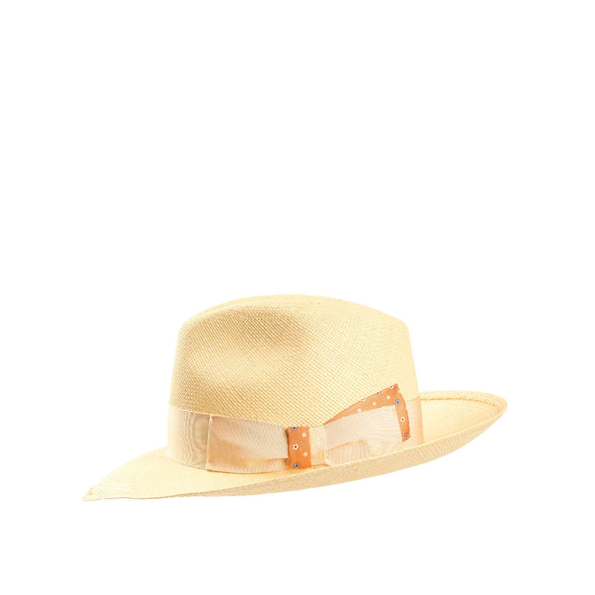 PANAMA AMEDEO MODEL WITH ORANGE SILK DETAILS, 56 CM