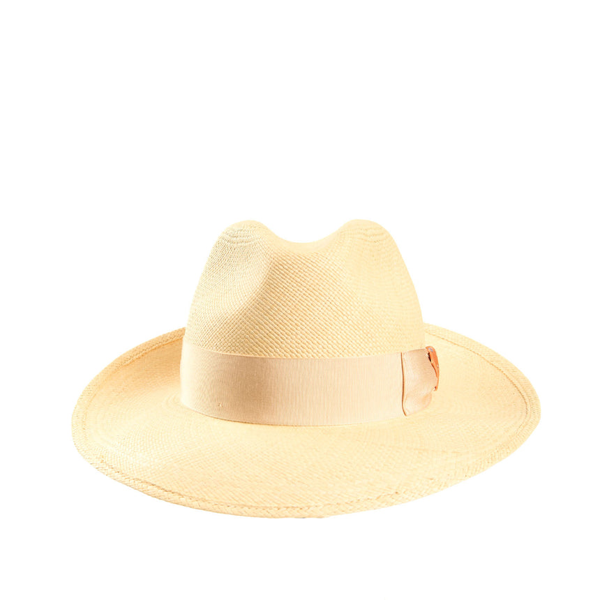 PANAMA AMEDEO MODEL WITH ORANGE SILK DETAILS ON BOW AND BAND, 56 CM
