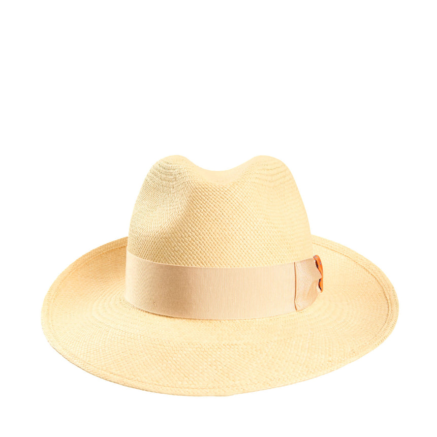 PANAMA AMEDEO MODEL WITH ORANGE SILK DETAILS ON BOW AND BAND, 56 CM