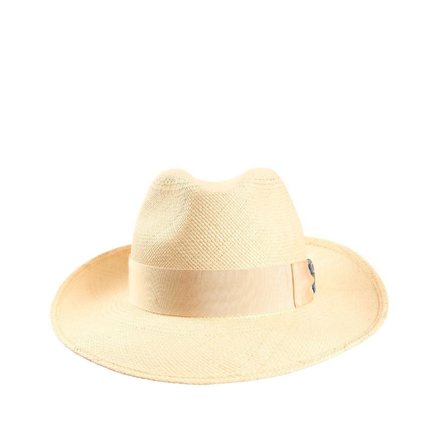 PANAMA AMEDEO MODEL WITH MID BLUE DETAILS ON BOW AND BAND, 60 CM