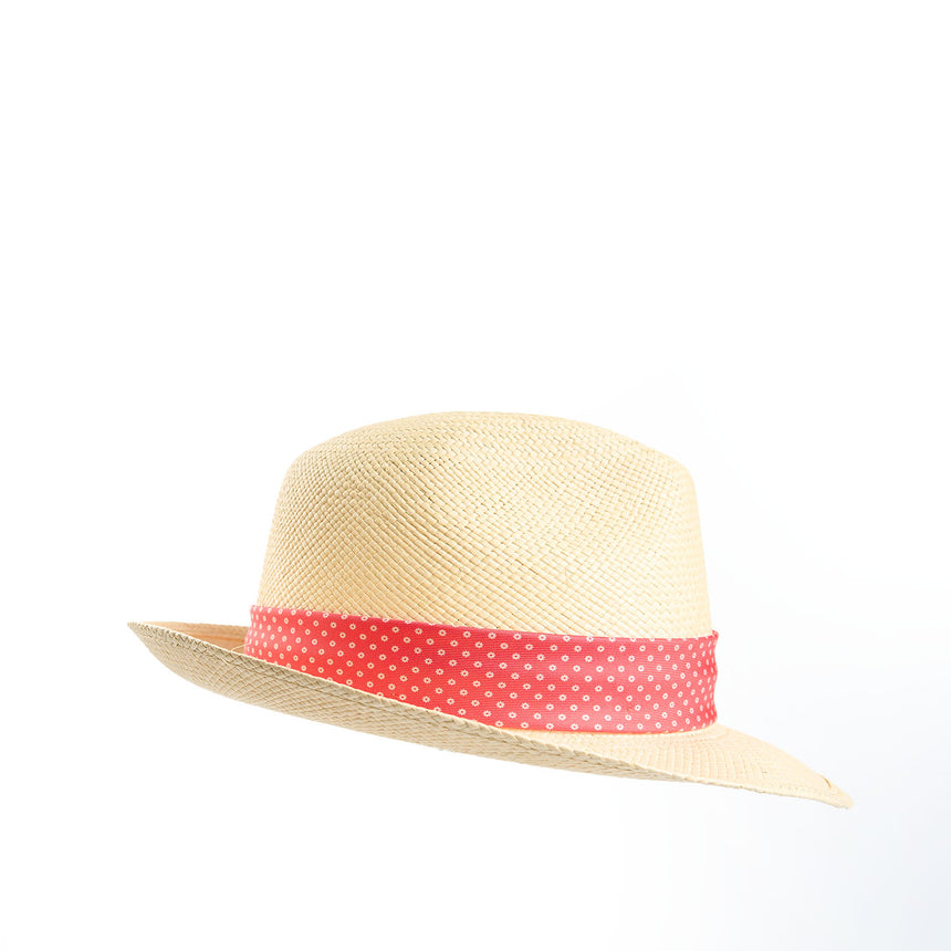PANAMA FEDERICO MODEL WITH RED SILK BAND - 55 cm
