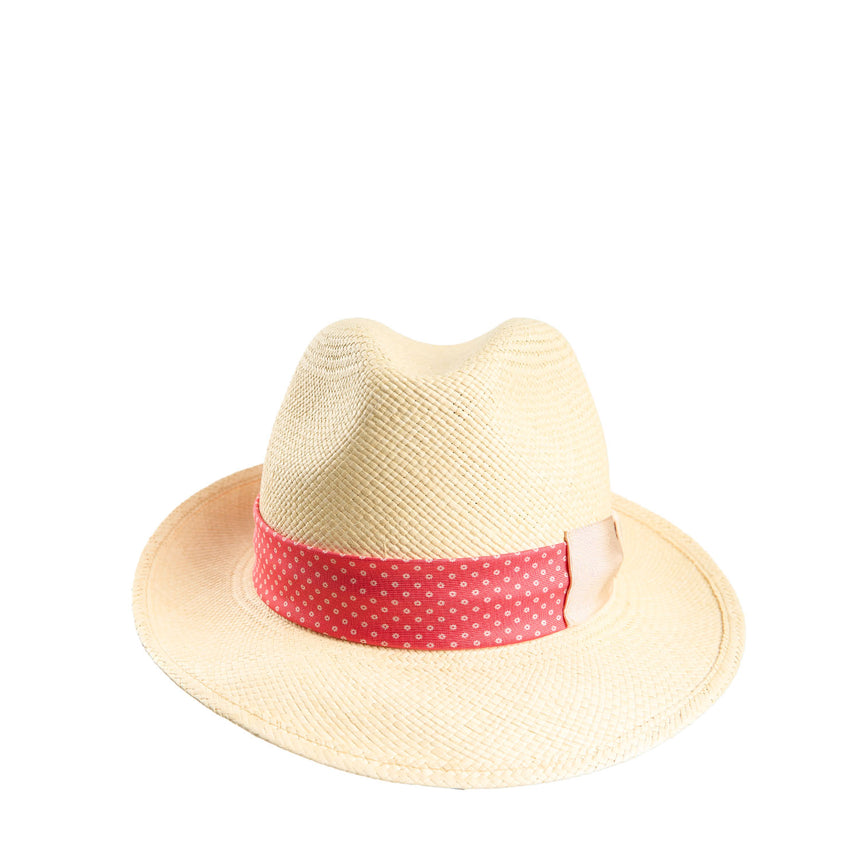 PANAMA FEDERICO MODEL WITH RED SILK BAND - 55 cm