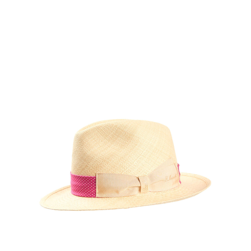 PANAMA FEDERICO MODEL WITH FUCHSIA SILK BAND, 56 CM
