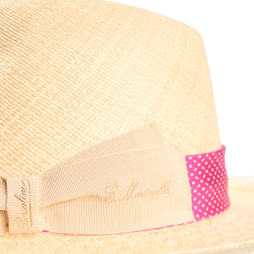PANAMA FEDERICO MODEL WITH FUCSIA SILK BAND, 56 CM