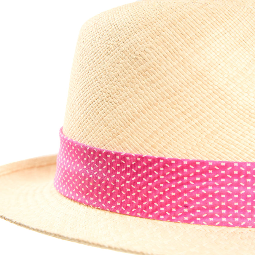 PANAMA FEDERICO MODEL WITH FUCSIA SILK BAND, 56 CM