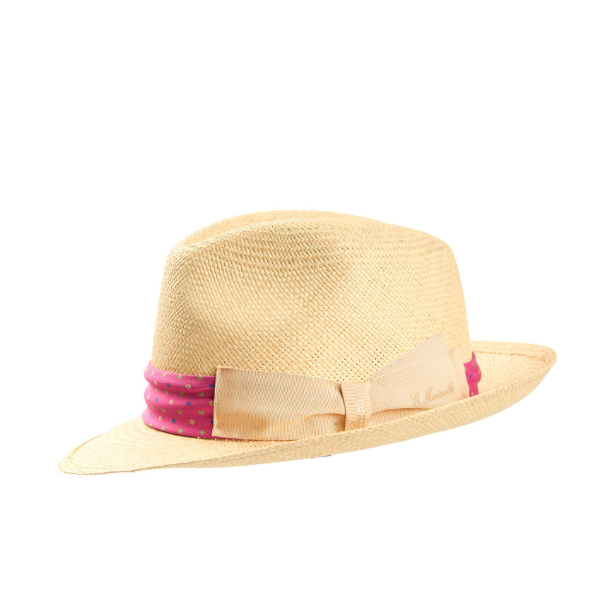 PANAMA FEDERICO MODEL WITH FUCSIA SILK BAND, 56 CM