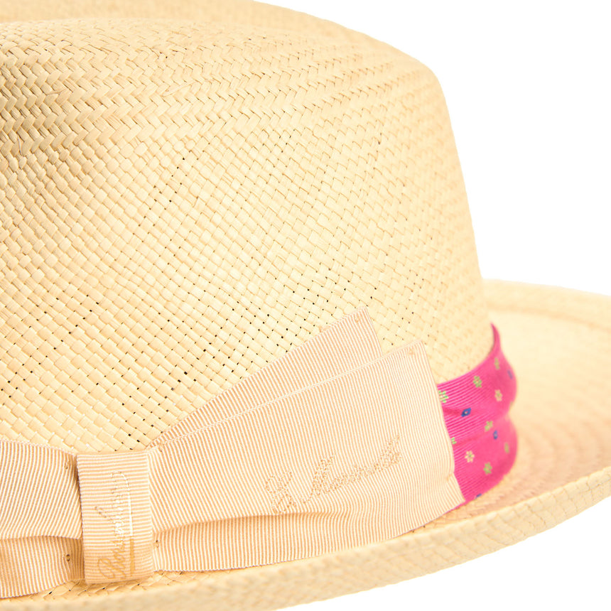 PANAMA FEDERICO MODEL WITH FUCSIA SILK BAND, 56 CM