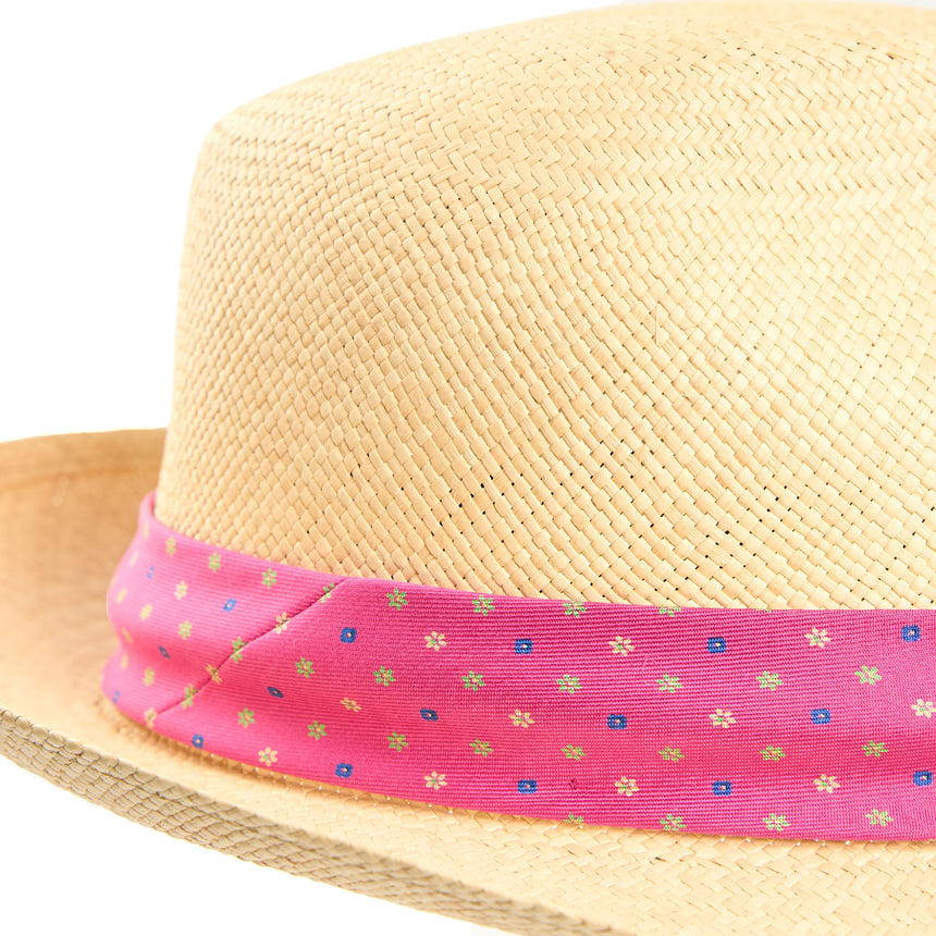 PANAMA FEDERICO MODEL WITH FUCSIA SILK BAND, 56 CM