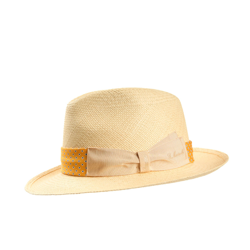 PANAMA FEDERICO MODEL WITH YELLOW SILK BAND, 56 CM