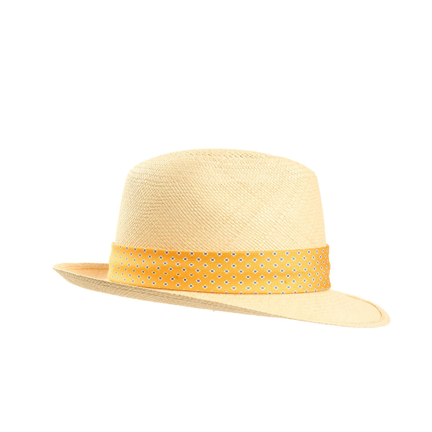PANAMA FEDERICO MODEL WITH YELLOW SILK BAND, 56 CM