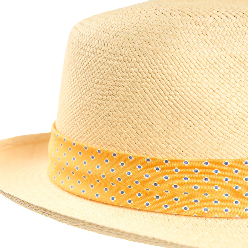 PANAMA FEDERICO MODEL WITH YELLOW SILK BAND, 56 CM