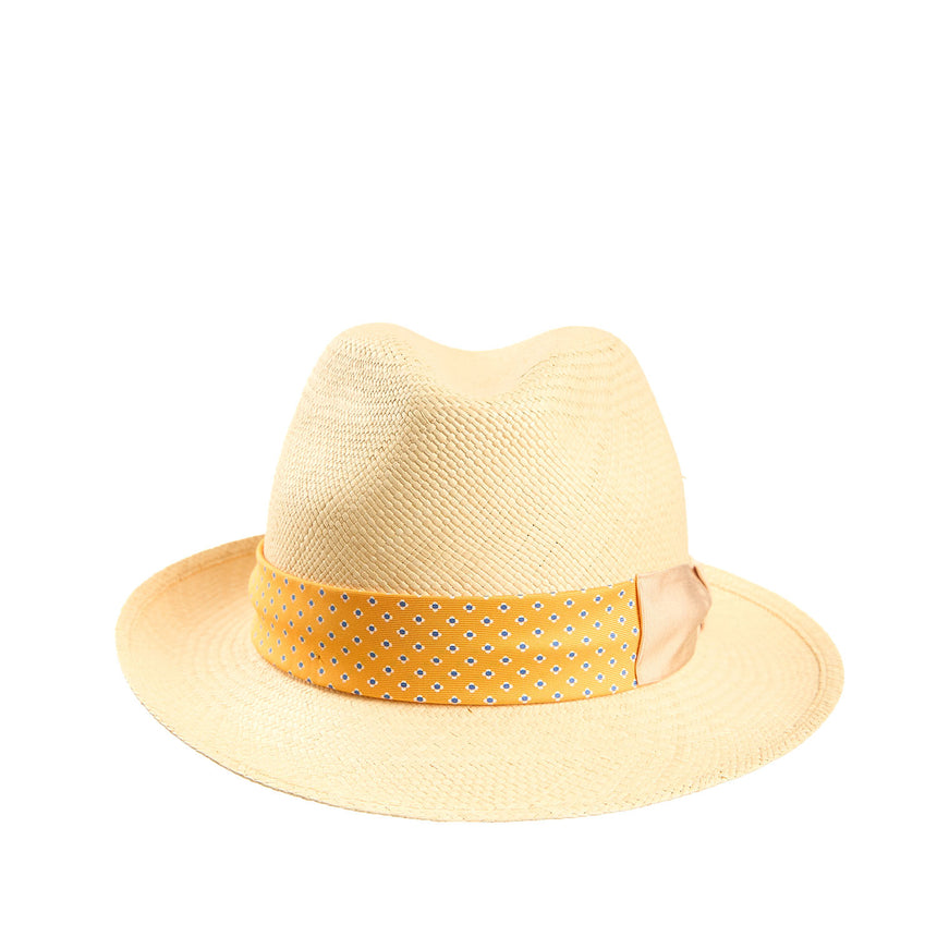PANAMA FEDERICO MODEL WITH YELLOW SILK BAND, 56 CM