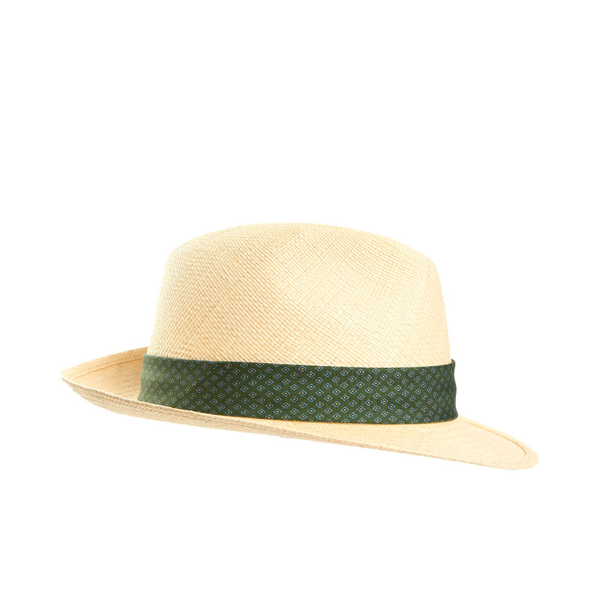 PANAMA FEDERICO MODEL WITH DARK GREEN SILK BAND, 58 CM