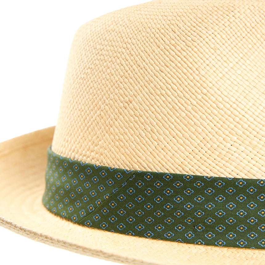 PANAMA FEDERICO MODEL WITH DARK GREEN SILK BAND, 58 CM