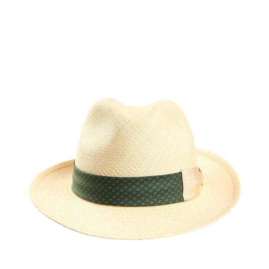 PANAMA FEDERICO MODEL WITH DARK GREEN SILK BAND, 58 CM