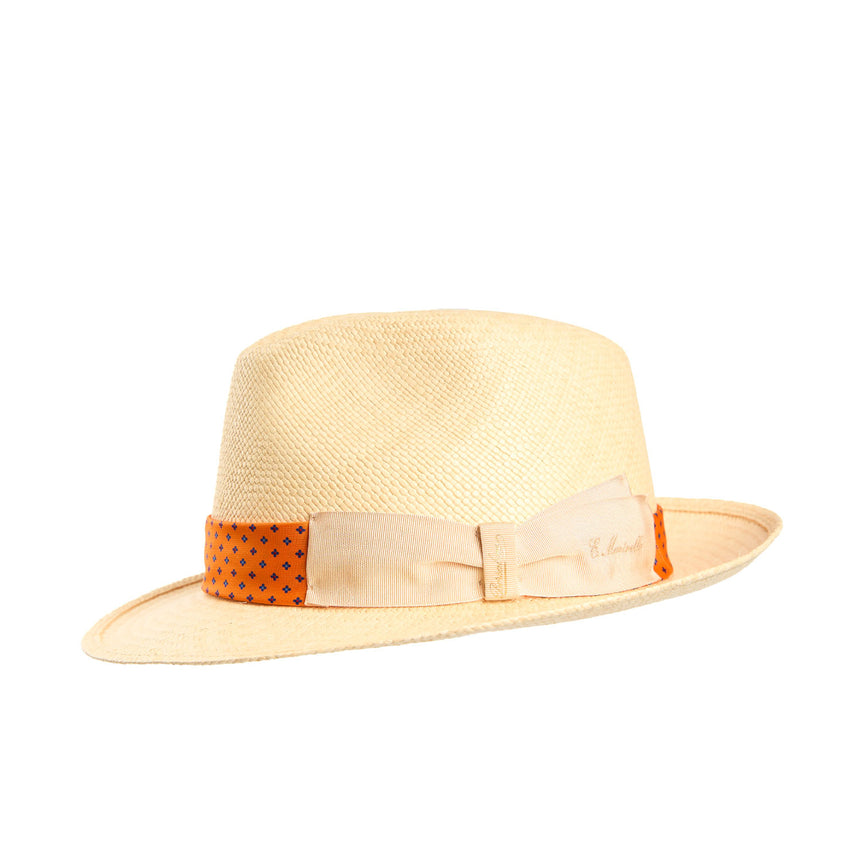 PANAMA FEDERICO MODEL WITH ORANGE SILK BAND, 60 CM
