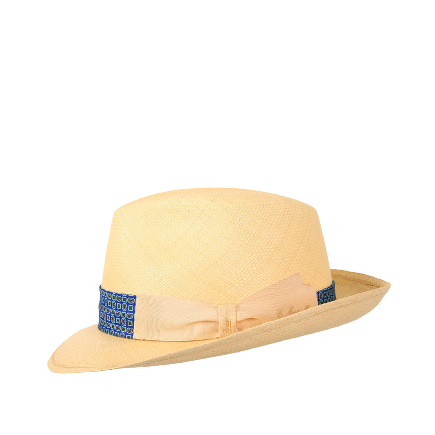 PANAMA MODELLO FEDERICO CON CINTA IN SETA BLUETTE, 61 CM