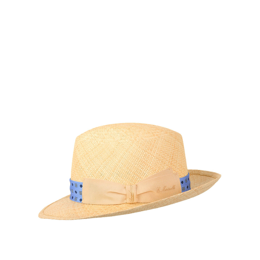 PANAMA FEDERICO MODEL WITH LIGHT BLUE SILK BAND, 57 CM