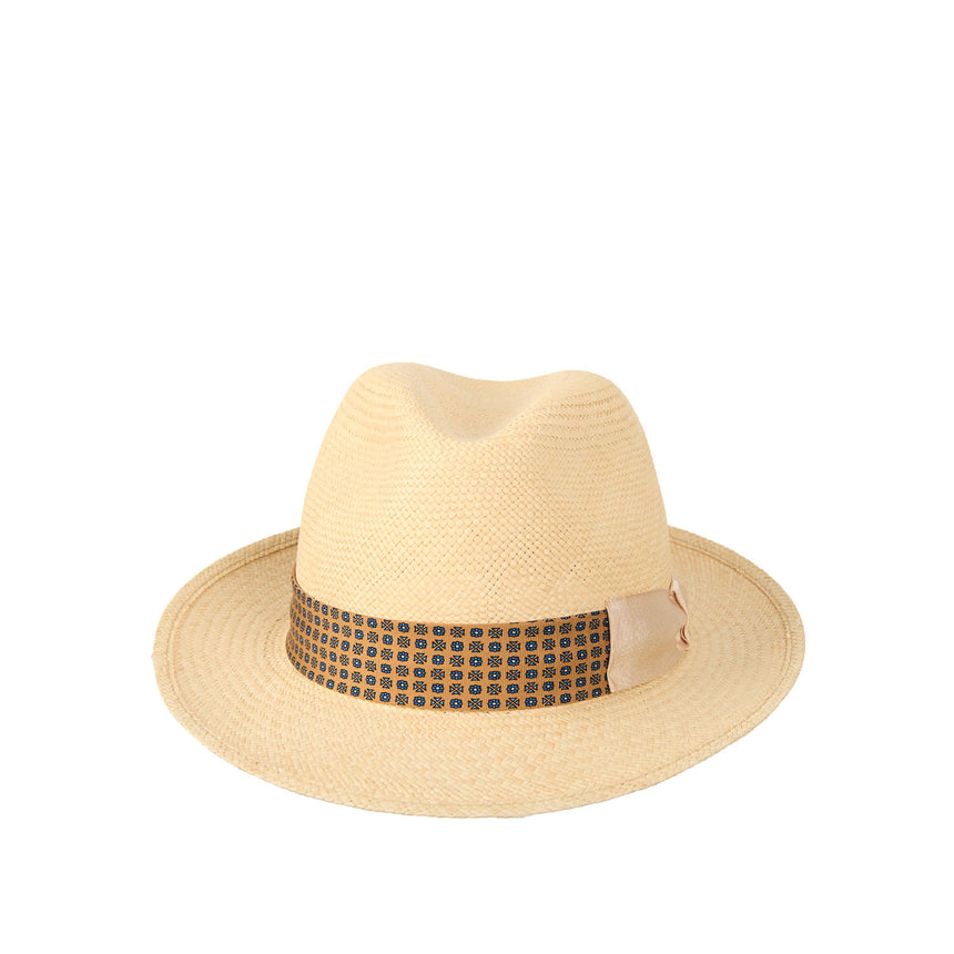 PANAMA FEDERICO MODEL WITH BEIGE SILK BAND, 60 CM