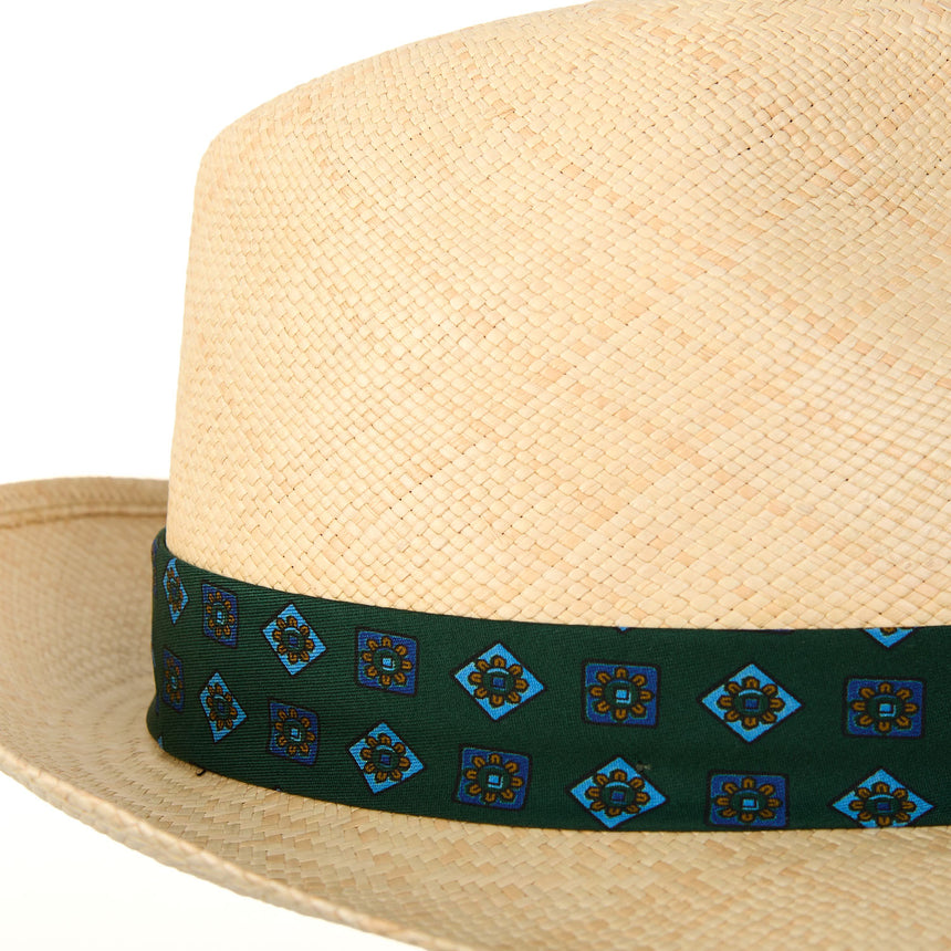 PANAMA FEDERICO MODEL WITH DARK GREEN SILK BAND, 57 CM