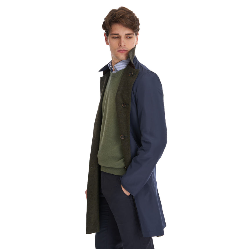 DARK GREEN AND BLUE DOUBLE-FACED COAT