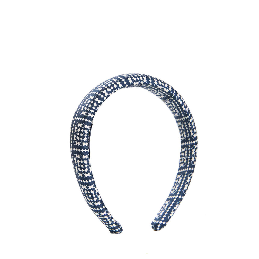 CERCHIETTO IN TWILL DI SETA BLU SCURO