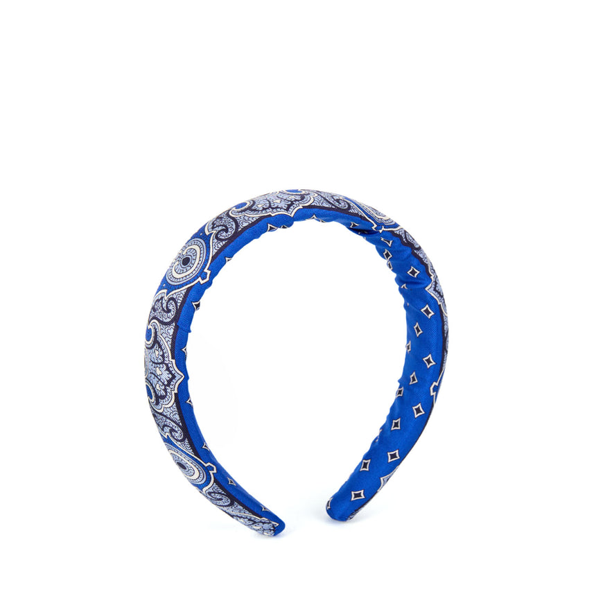 BLUE SILK HEADBAND