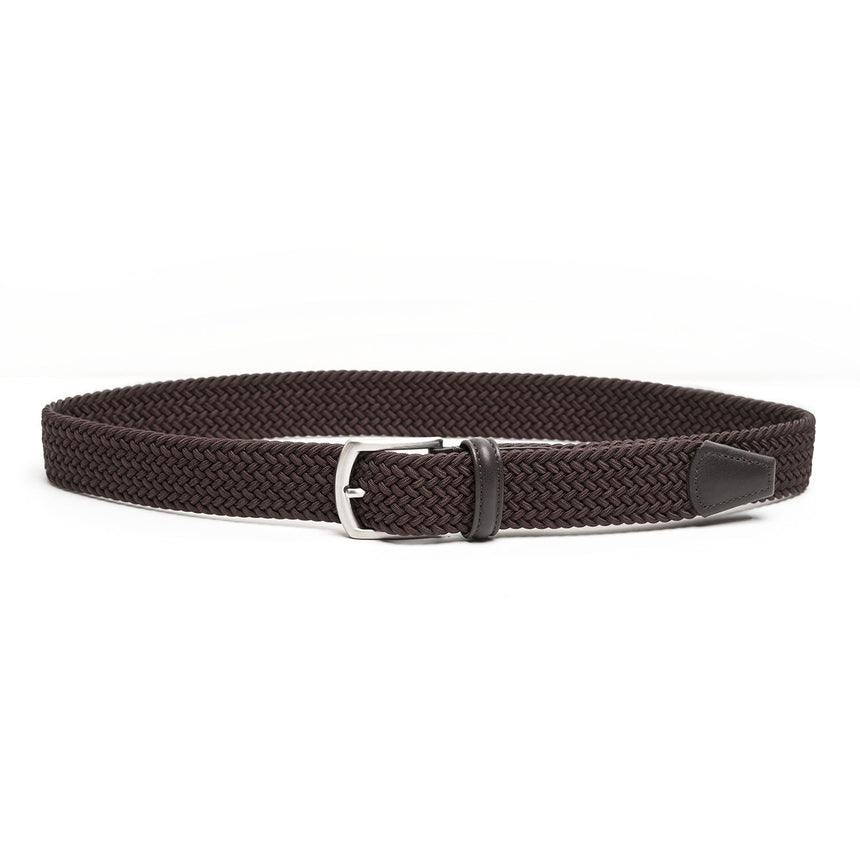 DARK CHOCOLATE WOVEN STRETCH BELT