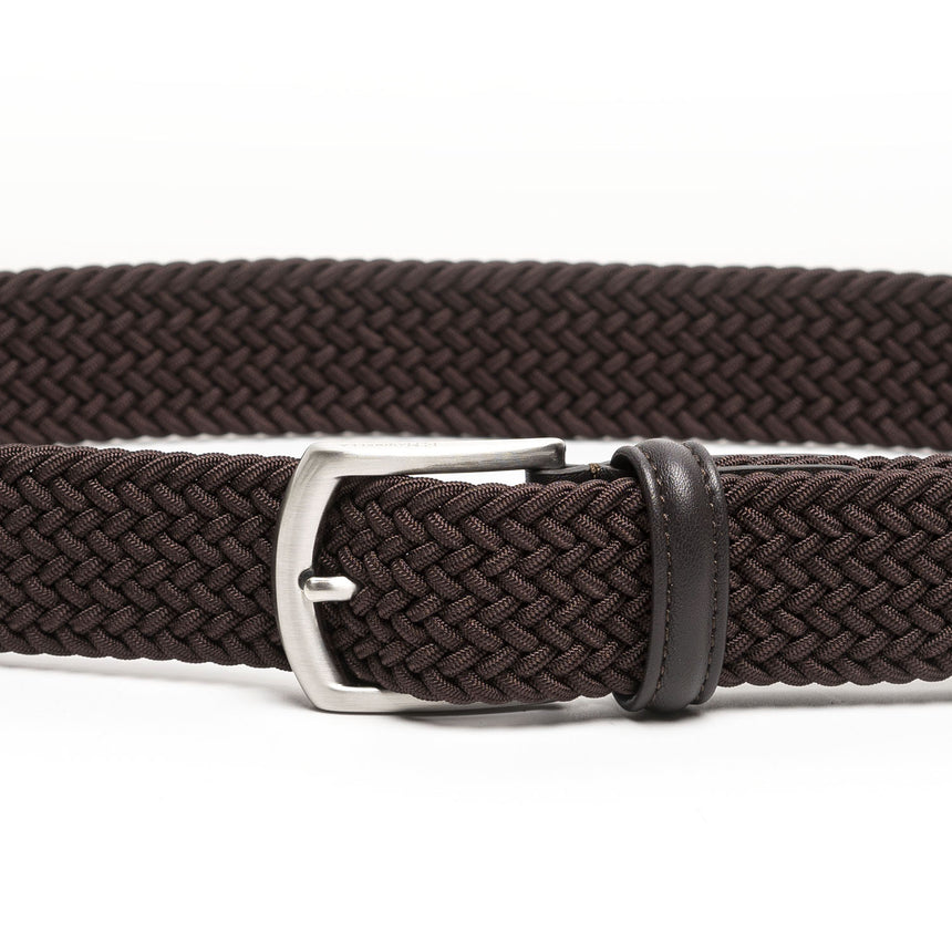 DARK CHOCOLATE WOVEN STRETCH BELT