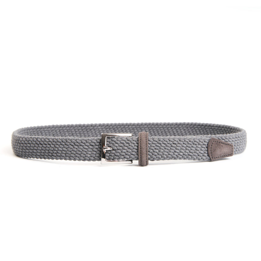 LIGHT GREY WOVEN BELT IN WOOL