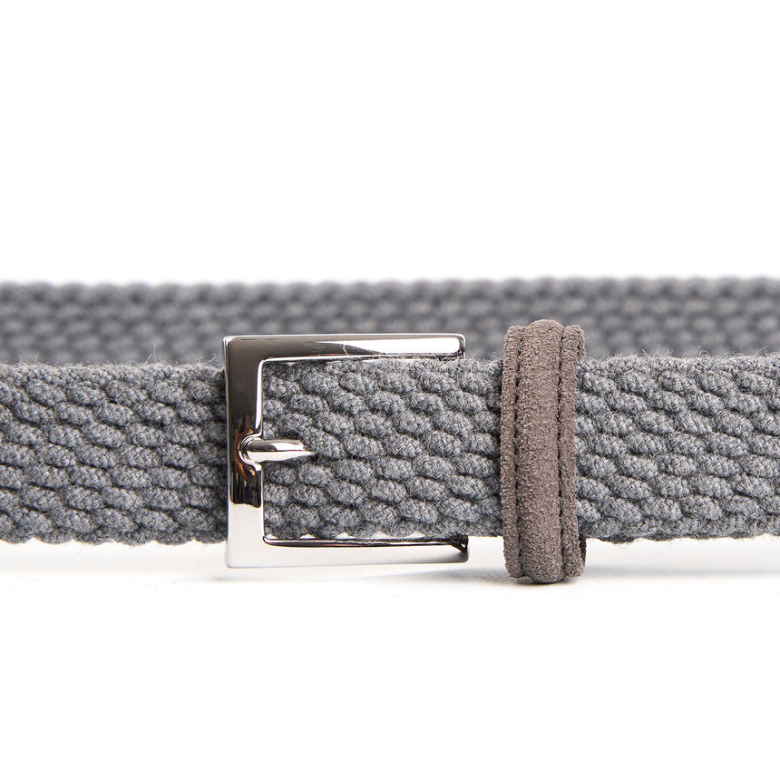 LIGHT GREY WOVEN BELT IN WOOL