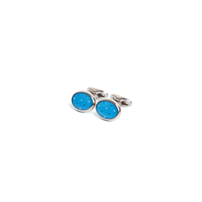 LIGHT BLUE SILVER CUFFLINKS