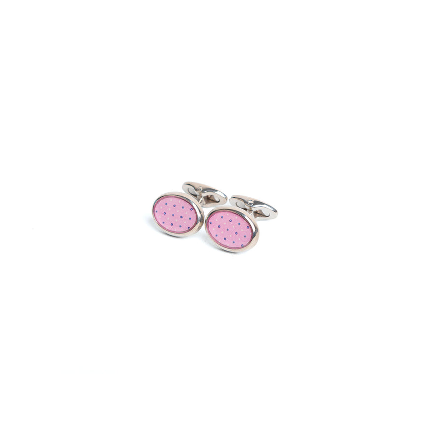 PINK SILVER CUFFLINKS