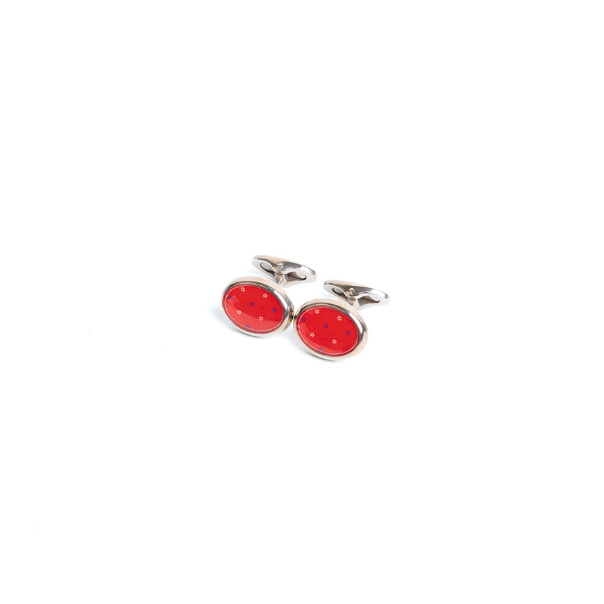 GEMELLI DA POLSO IN ARGENTO ROSSO