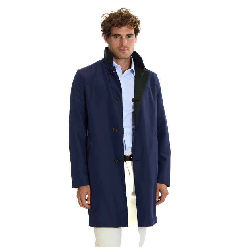DARK GREEN AND BLUE DOUBLE-FACED COAT