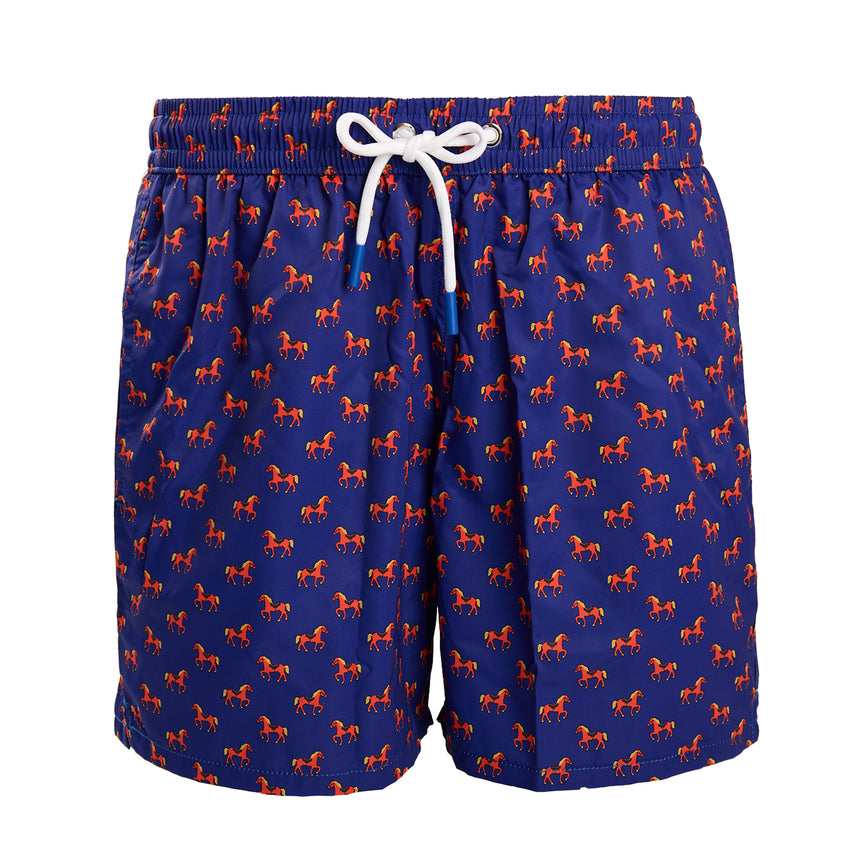 COSTUME DA BAGNO BLU SCURO "CAVALLUCCIO ROSSO"