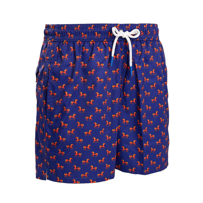 COSTUME DA BAGNO BLU SCURO "CAVALLUCCIO ROSSO"