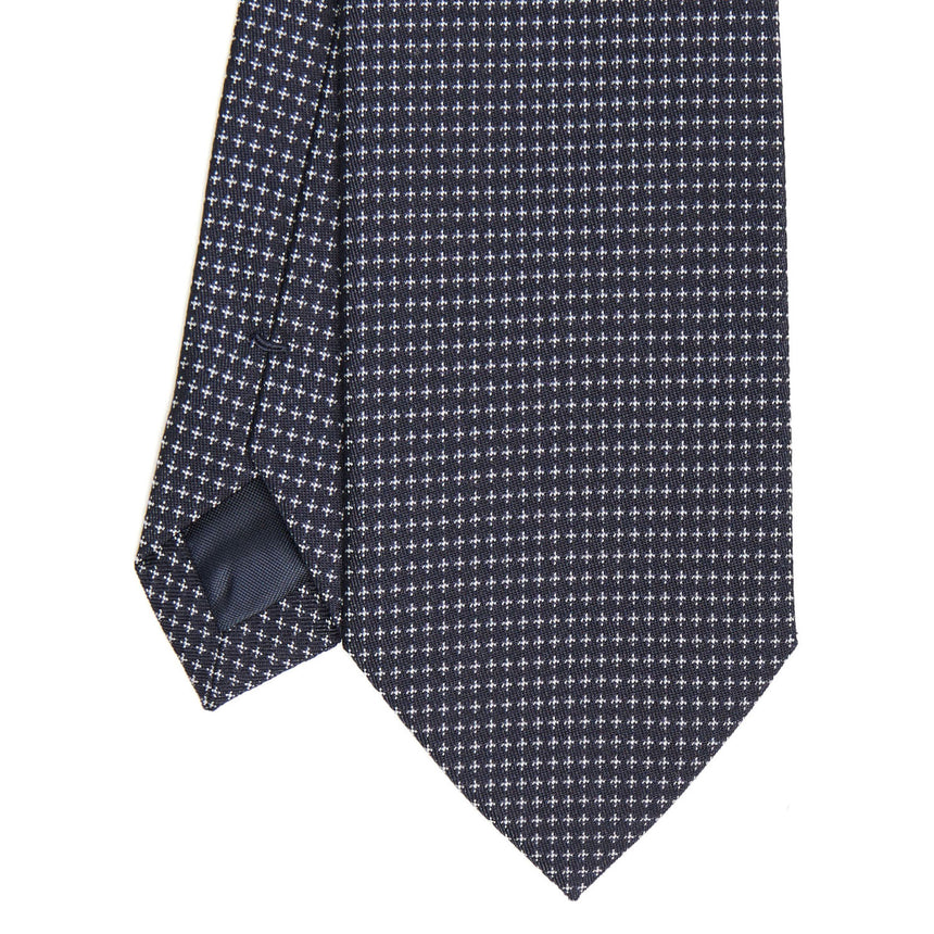 DARK BLUE CEREMONIAL JACQUARD SILK TIE